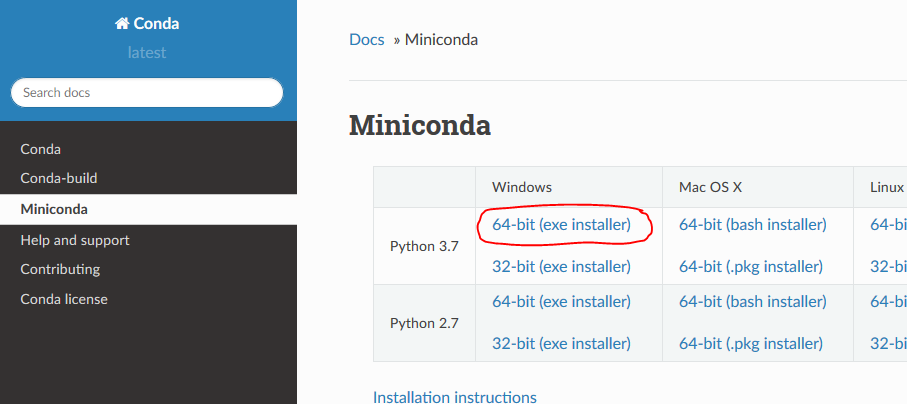 miniconda install