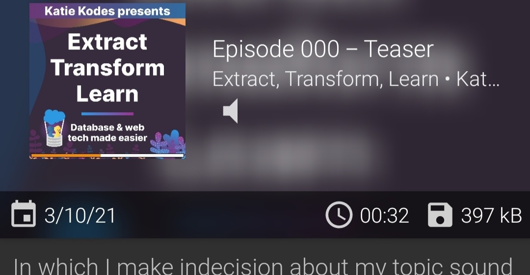 Screenshot of a podcast app showing my podcast