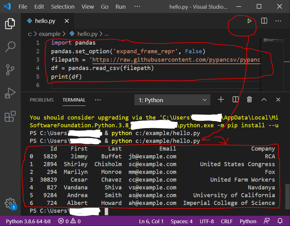 what operations are acceptable on python in visual studio