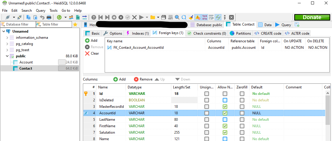 Screenshot of a schema created by Skyvia